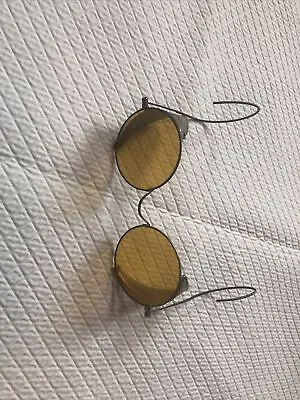 $45 • Buy Antique Willson Sunglasses 1910 Steampunk Goggles Side Shield