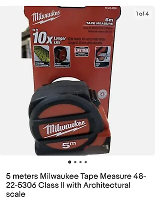 NEW Metric Milwaukee 48-22-5306 Class II Tape Measure With Architectural Scale. • $19.94