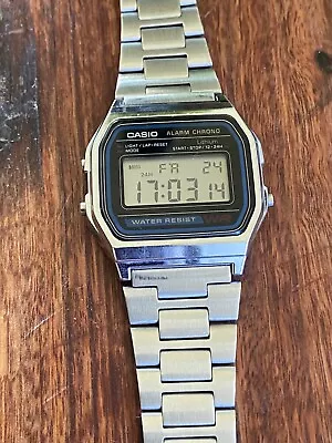 Vintage Casio A158W (593) Digital Alarm Chrono Quartz Men’s Watch • $30