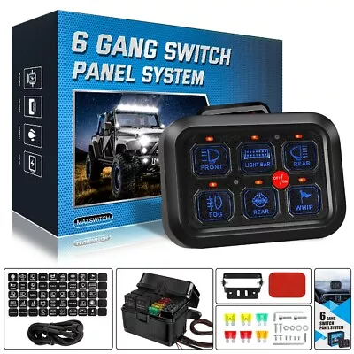 Blue 6 Gang Dimmable Switch Panel ON OFF Citcuit Control For Honda Accord 08-15 • $99.98