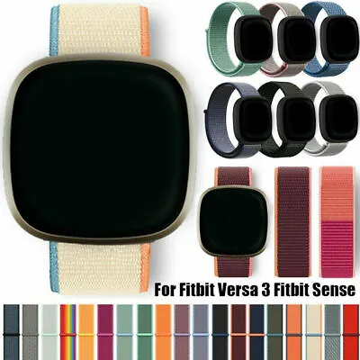 For Fitbit Versa 4 3 Fitbit Sense Nylon Loop Sport Watch Band Strap Wristband • $5.69