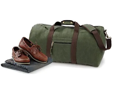 Mens Weekend Overnight Bag CANVAS Travel Luggage Holdall Duffle Shoulder Bag • £32.99