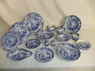 £30 • Buy C4 Pottery Spode Italian - Design From 1816, Blue Tableware, Stamps Vary - 4F5C