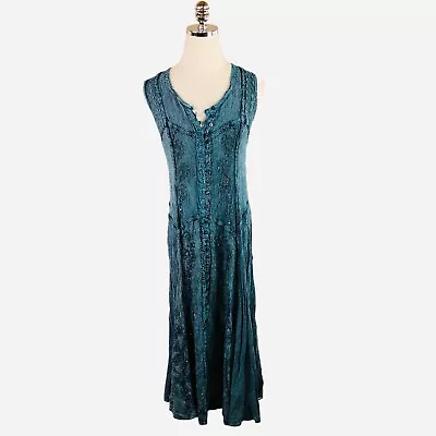 Shoreline Boho Dress Womens Medium Boho Embroidery Sequin Gypsy Festival Peasant • $29.69