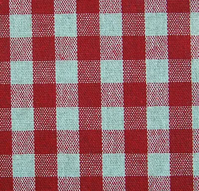 £8 • Buy French Linen Oilcloth Red 10mm Gingham Bistro Check Machine Washable Table Cloth