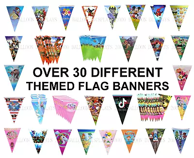 Character Themed Flag Banners  2m Long Triangle Shaped Decorations • £3.99