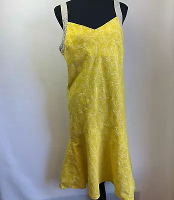 Patagonia Dress Womens Size 14 Yellow Sundress Floral Sleeveless Organic Cotton • $30