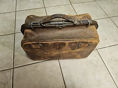 Vintage Mens Leather Doctor Travel Bag Luggage Suitcase  • $29.95