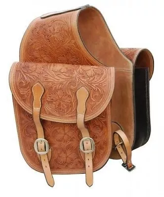 Vintage Handmade Leather Western Saddle Bag For Horse - Premium Quality (A&S) • $149