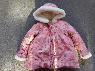 *oilily* Girls Padded Fleece Lined Jacket With Hood  2yrs 92cm • £15.99