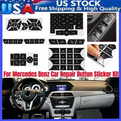 Car Repair Button Door Steering A/C Window Radio Sticker Set For Mercedes Benz • $9.29