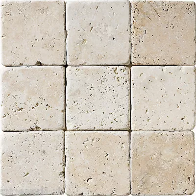 £2.49 • Buy Sample Of Premium Tumbled Light Travertine Wall & Floor Tile 10x10 Cm