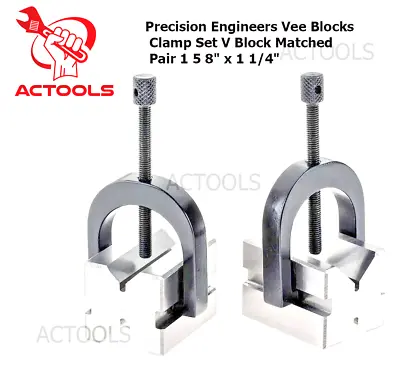 $39 • Buy Precision Engineers All Steel Vee Blocks Clamp Set V Block Matched Pair