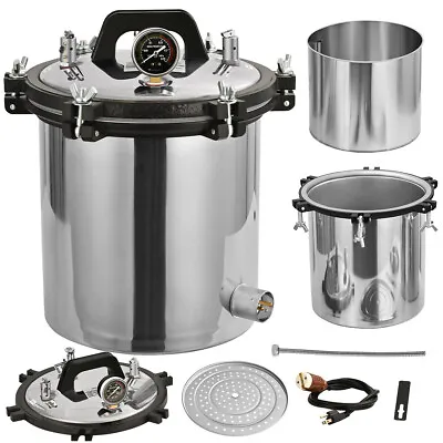 18L Stainless Steel Steam Autoclave Sterilizer Dental Pressure Sterilization • $179.14