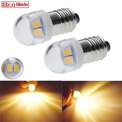 2 X Warm White 3V 3 Volt E10 Screw LED Bulb Lamp Torch Flashlight Light 2D Cell • $2.99