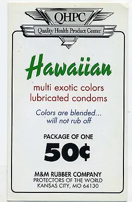 $9.99 • Buy Vtg Condom Machine Decal Sticker Vending NOS Hawaiian Multi Colored 50 Cent