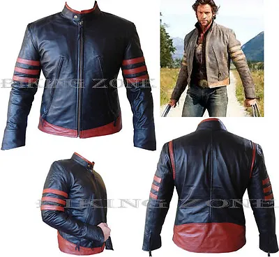 £119.99 • Buy X-men Wolverine Style Mens Blk/red Fashion High Quality Analene Leather Jacket