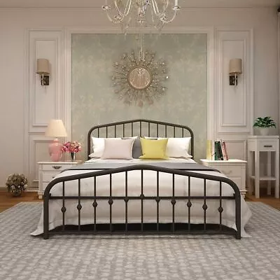 Classic Elegance:Black Metal Full Size Bed Frame Vintage Style Timeless Appeal • $158.12