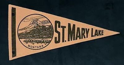 Vintage St. Mary Lake Montana 8 Inch Mini Pennant Mountain Range Graphic • $24.99