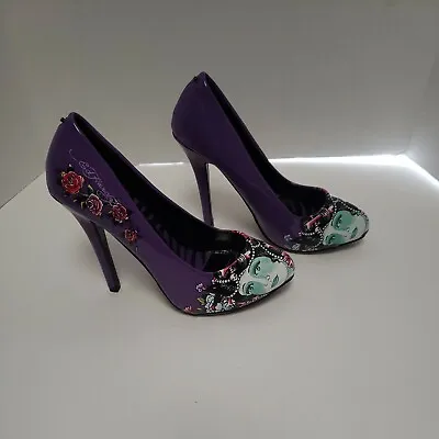 ED HARDY Haute Purple Size 6 High Heels Japanese EUC • $54.99