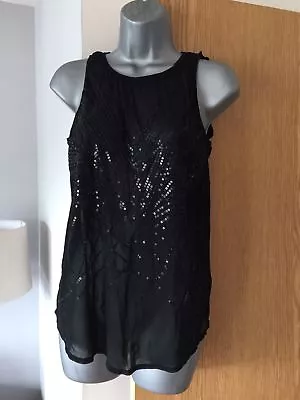 $12.21 • Buy Gorgeous Top With Sheer Back And Full Sequins To The Front  ZARA EUR M