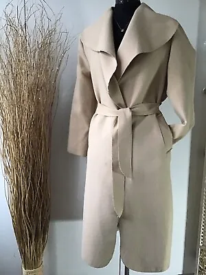 *** SOFTEST FLEECE WRAP BELTED POCKETED MADE In ITALY COAT Size 12 *** • £8.95