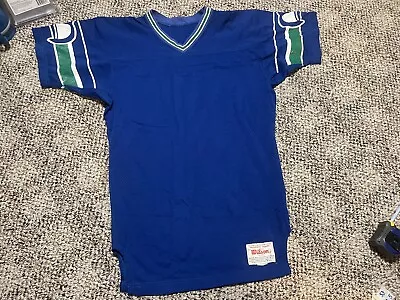 Vintage Authentic Wilson Pro Line NFL Seattle Seahawks Jersey Size 44 Blank • $119.99