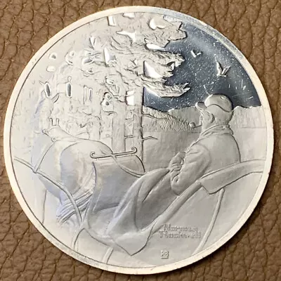 Robert Frost 32.6 Grams Going For Water 925 Sterling Silver Norman Rockwell Coin • $44