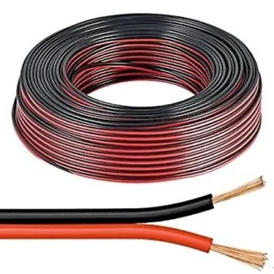 25m Red & Black 0.5mm Loud Speaker Cable Wire Ideal For Car Audio & Home HiFi  • £5.99