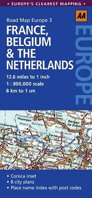 Road Map France & Benelux (AA Road Map Eur... By AA Publishing Sheet Map Folded • £6.99