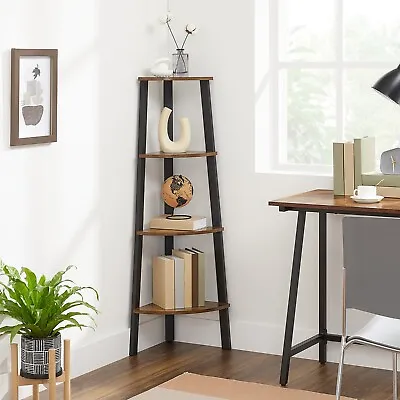 4 Tier Ladder Corner Bookcase Shelving Display Organiser Storage Retro UKLLS34X • £40.99