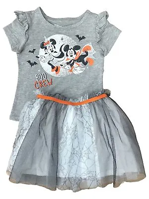 Disney Infant Toddler Girls Minnie Mouse Boo Crew Halloween Tutu Outfit Set • $26.99