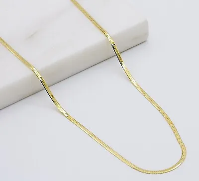 £89.90 • Buy 375 - 9ct Yellow Gold 2mm Flat Snake Chain Necklace 16  17  18  Brand New