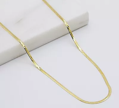 375 9ct Yellow Gold 2mm Flat Snake Chain Necklace 16  17  18  Brand New • £89.90