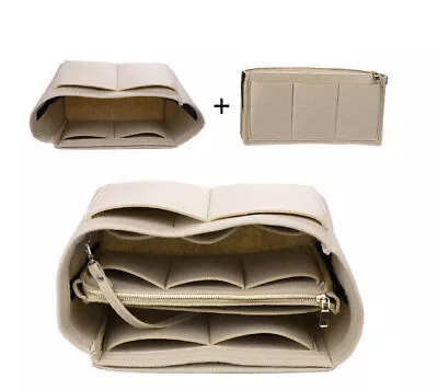 Travel Organiser Handbag Felt Bag Tote Insert Liner Purse Pouch Women Storage * • £9.89