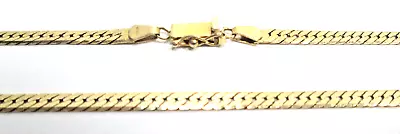 NICE Shiny Solid 14K Yellow Gold Herringbone Chain Necklace 20  Long For Men • $1245.88