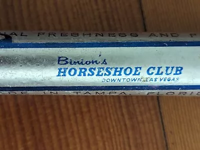 RARE Vintage BINION'S HORSESHOE CLUB Casino LAS VEGAS Bering Aluminum Cigar Case • $4.99