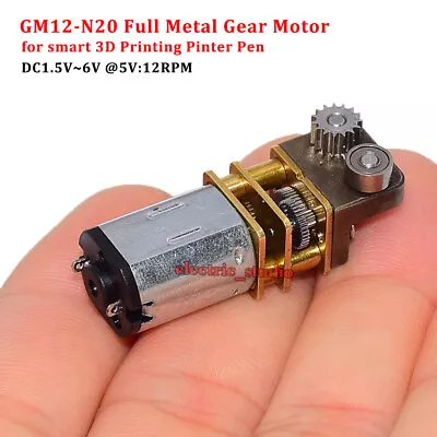 Micro Mini N20 Metal Gear Motor Right Angle DC 3.7V 5V DIY Smart 3D Printing Pen • $8.51