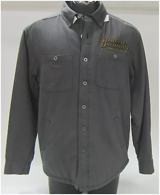 Harley Davidson Men's M-Medium Grey Long Sleeve  Shirt-Jacket  96599-14VM/000M • $83.86