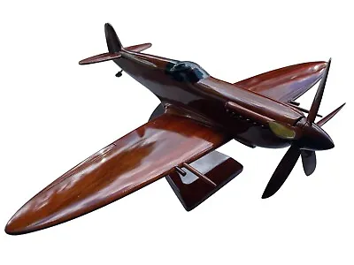 Supermarine Spitfire Mahogany Wood Desktop Airplane Model • $199.95