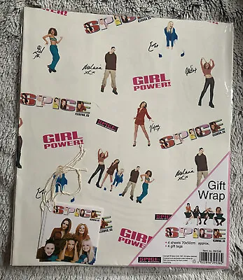 Official Merchandise Spice Girls Gift Wrap 4 X Sheets 4 X Tags Sealed • £9.99