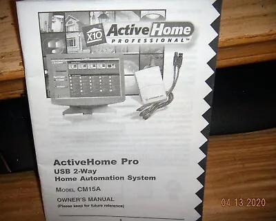 X10 ActiveHome Pro 2-Way PC Interface Model CM15A OWNERS MANUAL ONLY • $9.99