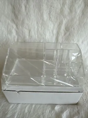 Macy’s Makeup 9 Compartment Clear Plastic Vanity Organizer - Brand New In Box ! • $9.99