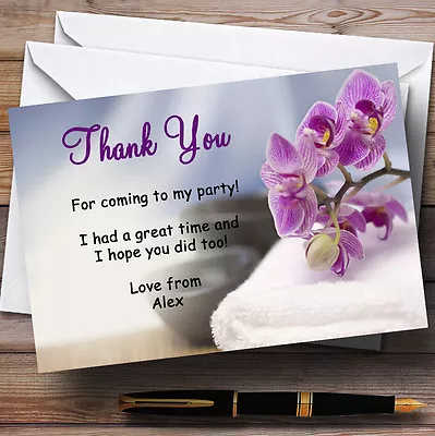 Purple Spa Day Personalised Birthday Party Thank You Cards • £9.99