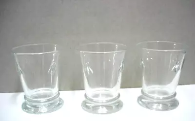 La Rochere Paris 3 Clear Glass 4” Bee Tumblers + 2 Free • $26.99