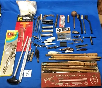 Lot Of Vintage Rifle Pistol Shotgun Cleaning Kit Bore Brushes Rods Patches • $50