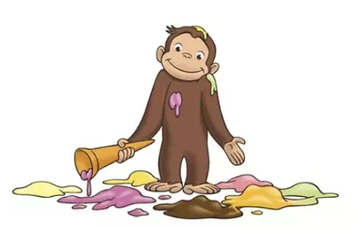 6 In Curious George Decal Ice Cream Monkey Removable Peel Self Stick Vinyl Wall • $7