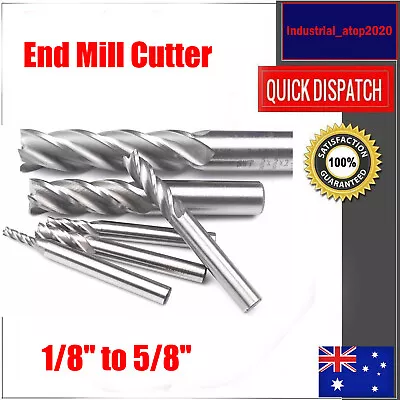 AU  6Pcs CNC End Mill Cutter Set -1/8 -5/8  4 Flute HSS-Al Milling Drill Bit  • $27.99