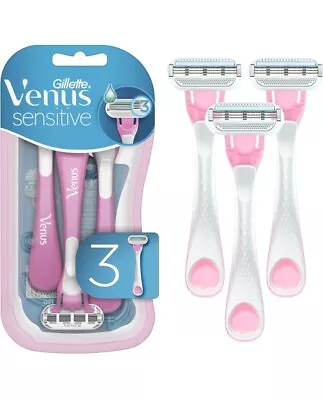 Venus Sensitive Women's Disposable Razors - Single Package Of 3 Razors • $6.99