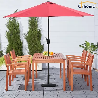 Clihome 9ft Outdoor Umbrella Patio Umbrella With Push Button Tilt And Crank • $63.75